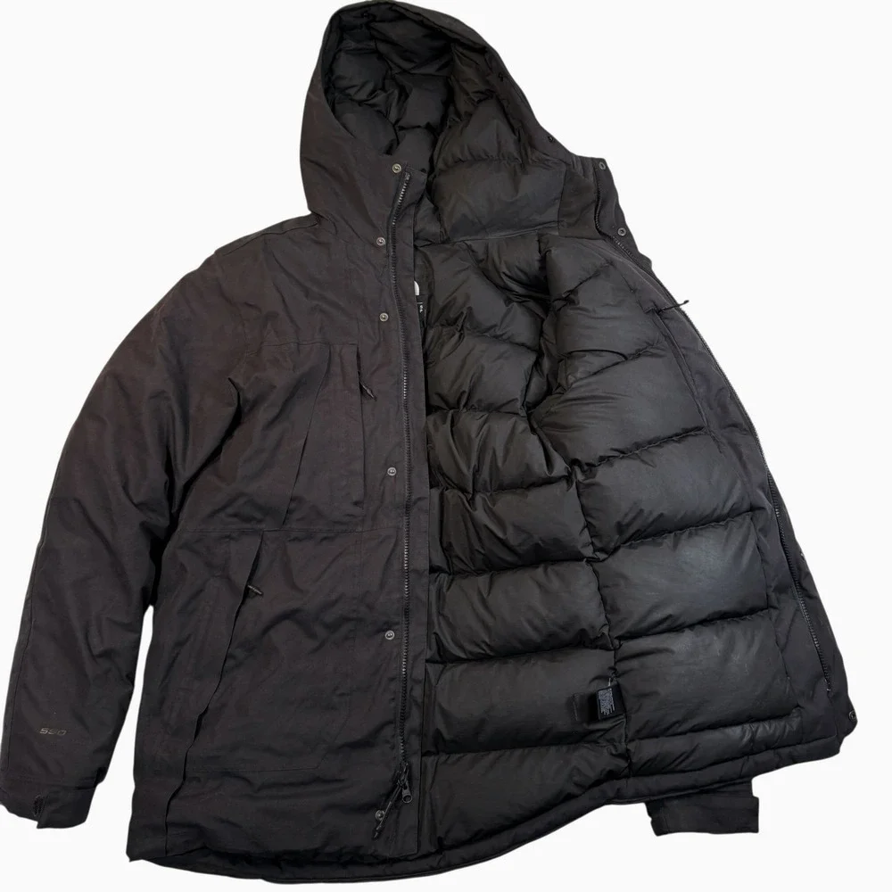 The North Face Parka Mens Small Black 550 Down Insulated Hooded Jacket NF0A33RE